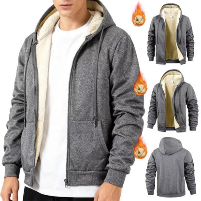 Brookmonts Men’s Fleece Hoodie – Thick Warm Zip-Up Jacket for Winter