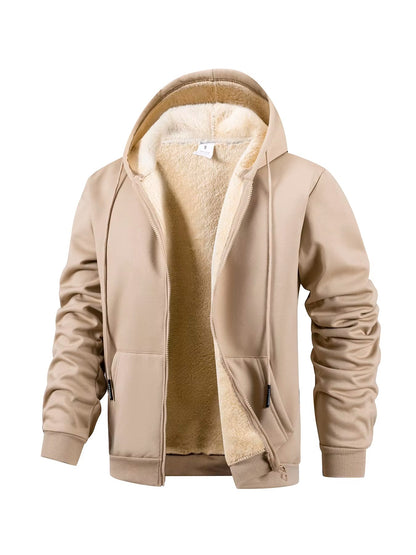Brookmonts Men’s Fleece Hoodie – Thick Warm Zip-Up Jacket for Winter