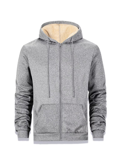 Brookmonts Men’s Fleece Hoodie – Thick Warm Zip-Up Jacket for Winter