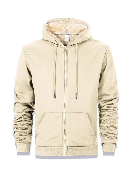 Brookmonts Men’s Fleece Hoodie – Thick Warm Zip-Up Jacket for Winter