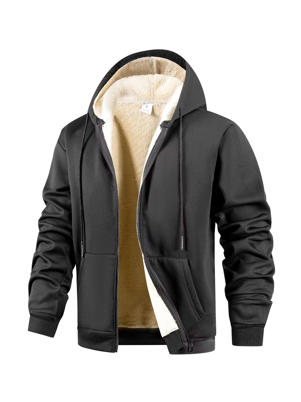Brookmonts Men’s Fleece Hoodie – Thick Warm Zip-Up Jacket for Winter