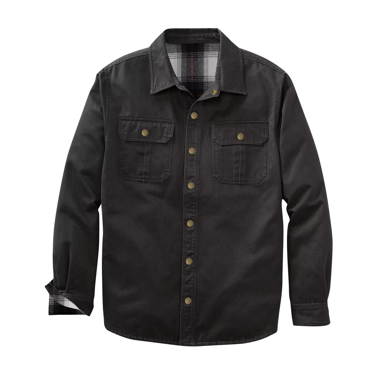 Brookmonts Men’s Shirt Jacket – Fleece Lined Multi-Pocket Winter Coat
