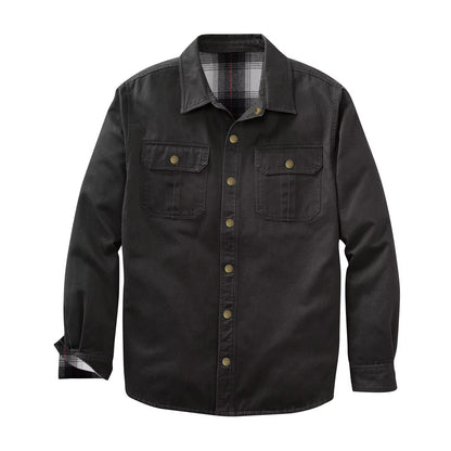 Brookmonts Men’s Shirt Jacket – Fleece Lined Multi-Pocket Winter Coat