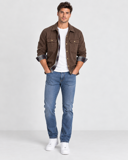 Brookmonts Men’s Shirt Jacket – Fleece Lined Multi-Pocket Winter Coat