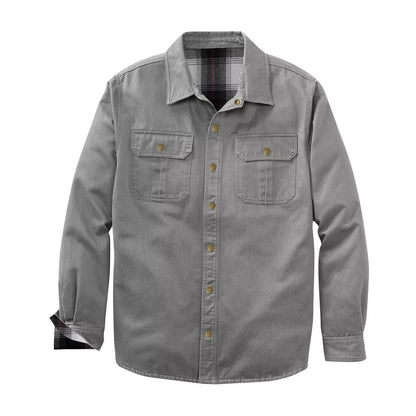 Brookmonts Men’s Shirt Jacket – Fleece Lined Multi-Pocket Winter Coat