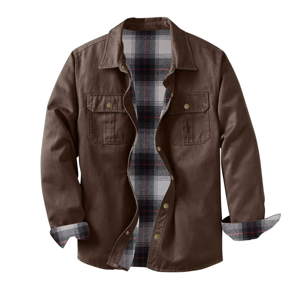 Brookmonts Men’s Shirt Jacket – Fleece Lined Multi-Pocket Winter Coat