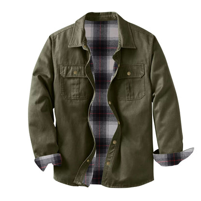 Brookmonts Men’s Shirt Jacket – Fleece Lined Multi-Pocket Winter Coat