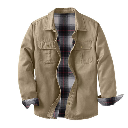 Brookmonts Men’s Shirt Jacket – Fleece Lined Multi-Pocket Winter Coat