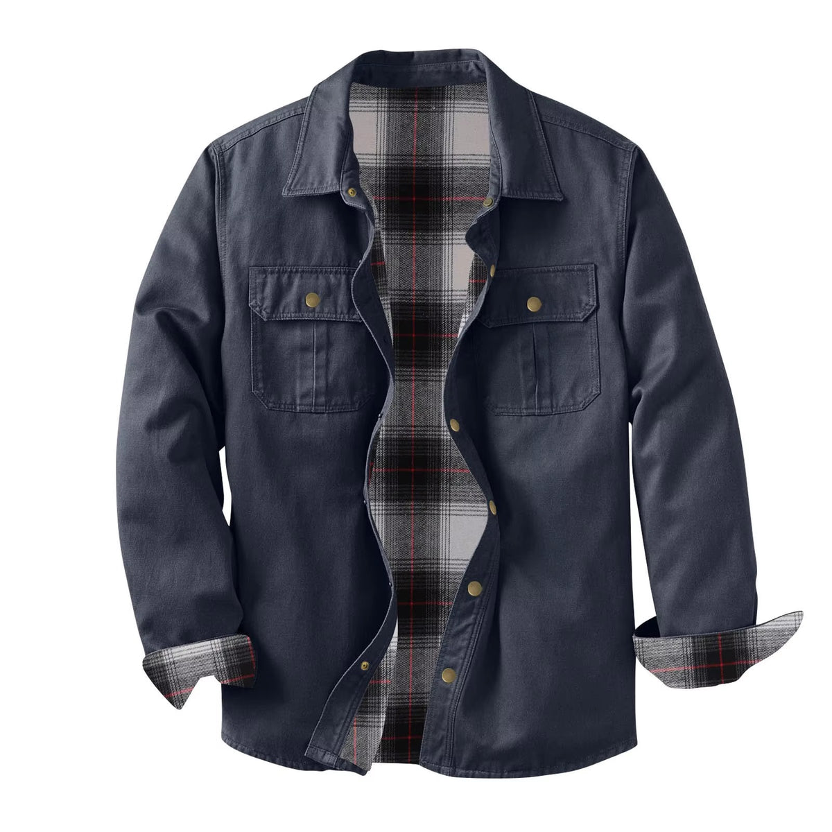 Brookmonts Men’s Shirt Jacket – Fleece Lined Multi-Pocket Winter Coat