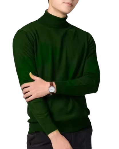 Brookmonts Men’s Turtleneck Sweater – Cashmere Cotton Blend Jumper
