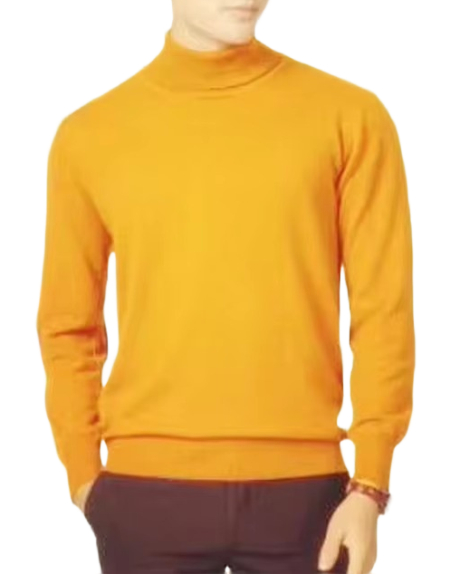 Brookmonts Men’s Turtleneck Sweater – Cashmere Cotton Blend Jumper