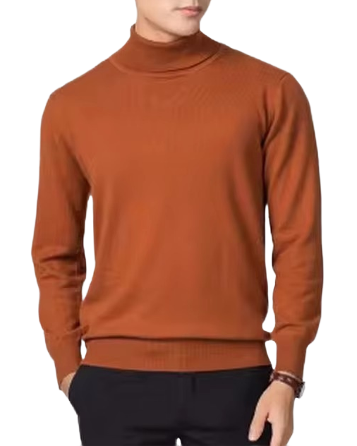 Brookmonts Men’s Turtleneck Sweater – Cashmere Cotton Blend Jumper