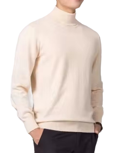 Brookmonts Men’s Turtleneck Sweater – Cashmere Cotton Blend Jumper