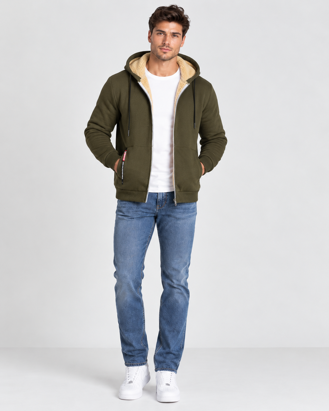Brookmonts Men’s Winter Hoodie – Thick Plush Lined Zipper Jacket