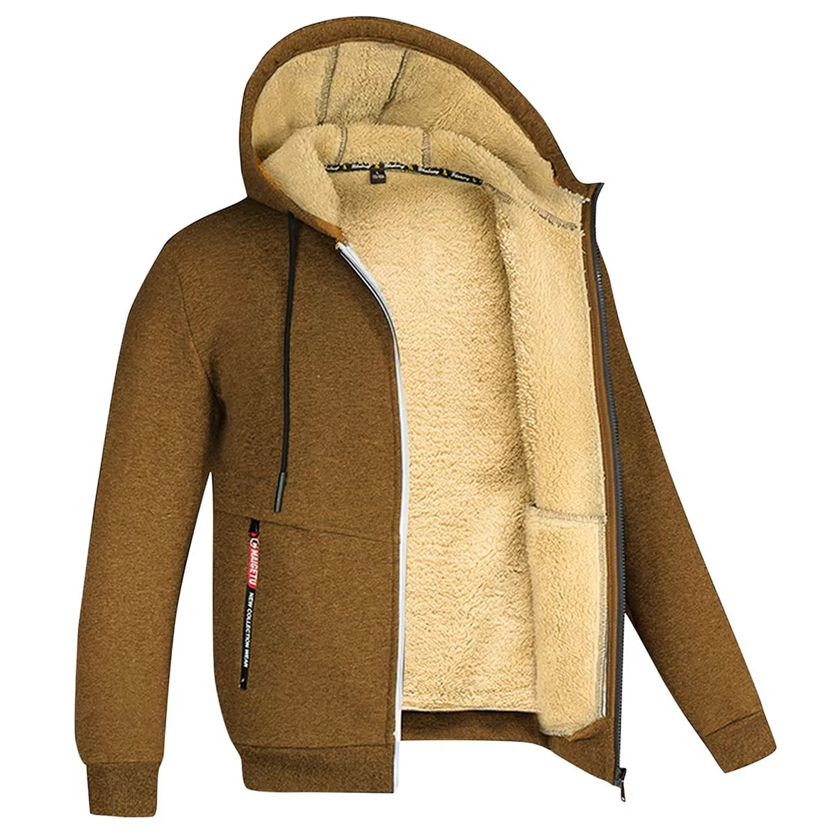 Brookmonts Men’s Winter Hoodie – Thick Plush Lined Zipper Jacket