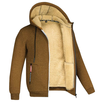 Brookmonts Men’s Winter Hoodie – Thick Plush Lined Zipper Jacket