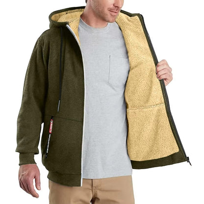 Brookmonts Men’s Winter Hoodie – Thick Plush Lined Zipper Jacket