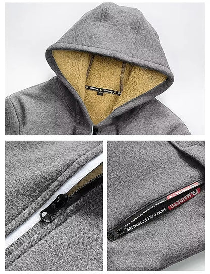Brookmonts Men’s Winter Hoodie – Thick Plush Lined Zipper Jacket