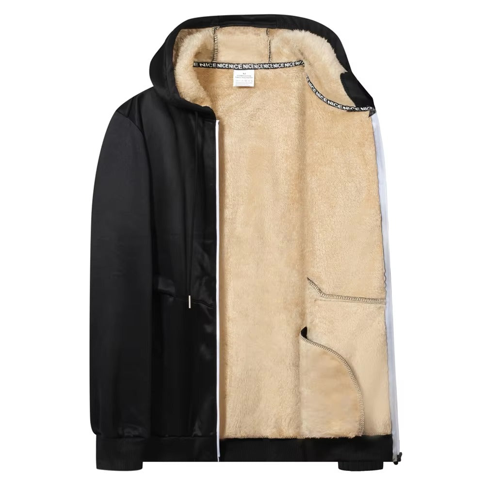 Brookmonts Men’s Winter Hoodie – Thick Plush Lined Zipper Jacket