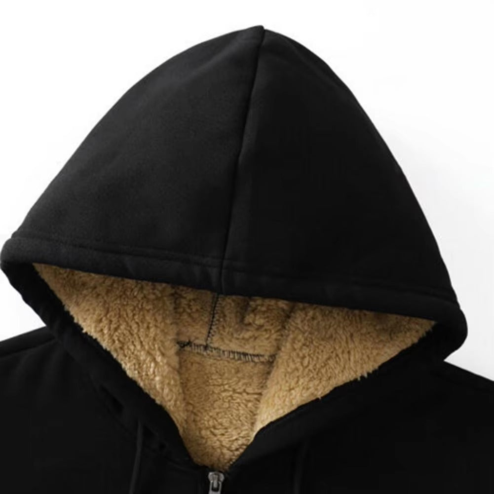Brookmonts Men’s Winter Hoodie – Thick Plush Lined Zipper Jacket