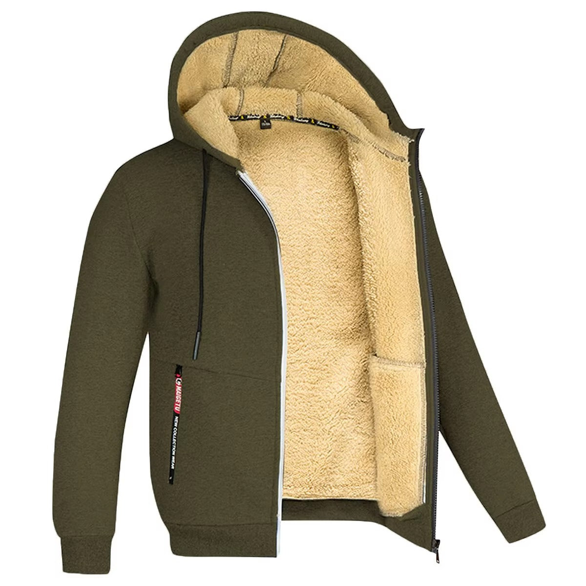 Brookmonts Men’s Winter Hoodie – Thick Plush Lined Zipper Jacket