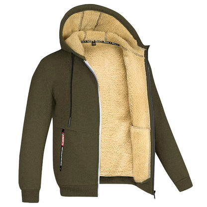 Brookmonts Men’s Winter Hoodie – Thick Plush Lined Zipper Jacket