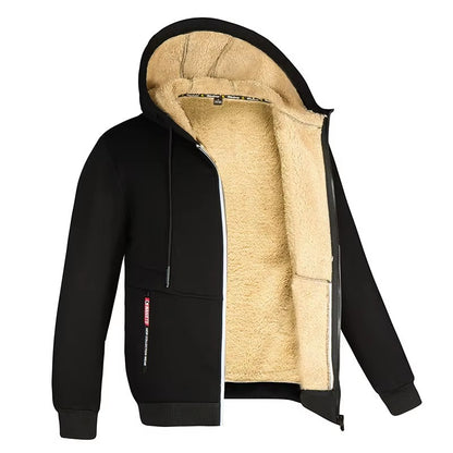 Brookmonts Men’s Winter Hoodie – Thick Plush Lined Zipper Jacket