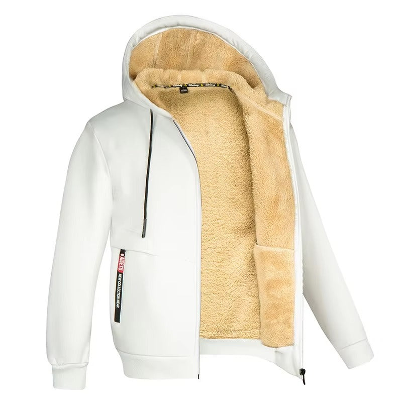 Brookmonts Men’s Winter Hoodie – Thick Plush Lined Zipper Jacket