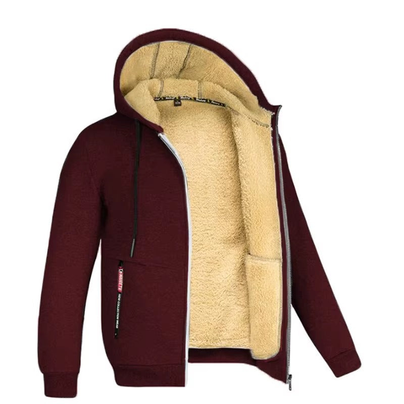 Brookmonts Men’s Winter Hoodie – Thick Plush Lined Zipper Jacket