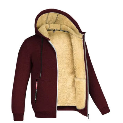 Brookmonts Men’s Winter Hoodie – Thick Plush Lined Zipper Jacket