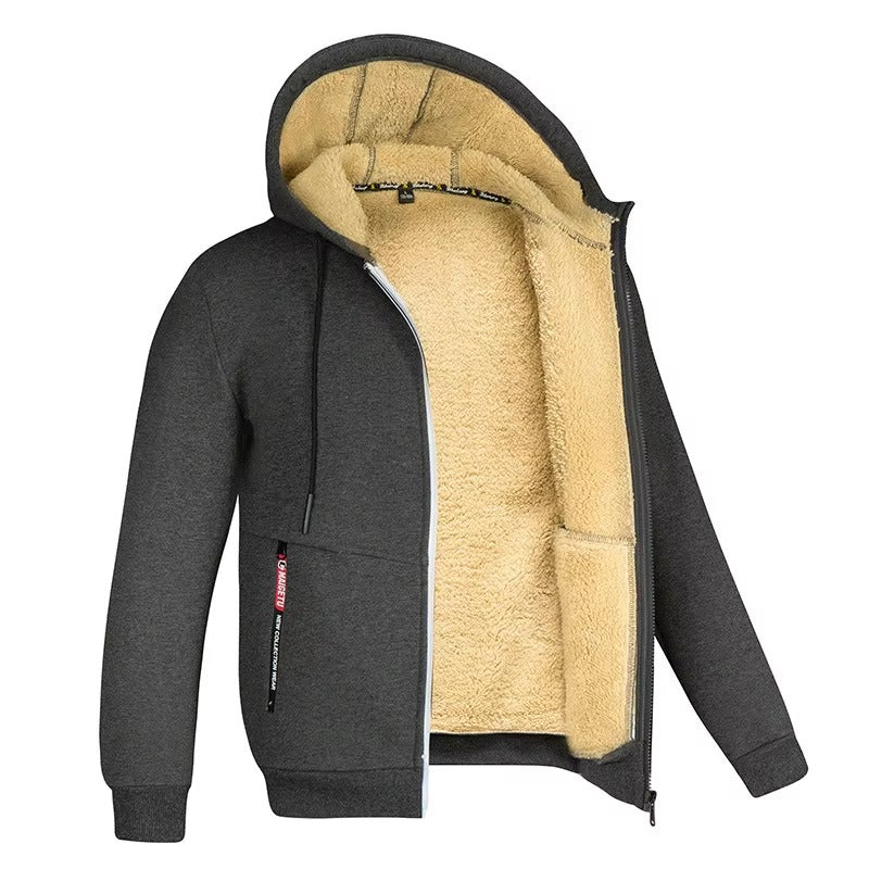 Brookmonts Men’s Winter Hoodie – Thick Plush Lined Zipper Jacket