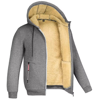 Brookmonts Men’s Winter Hoodie – Thick Plush Lined Zipper Jacket