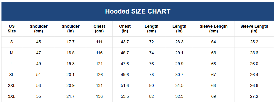 Men’s Casual Shirt – Slim Fit Long Sleeve Turn-Down Collar Size Chart