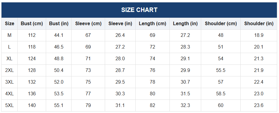 Brookmonts Men’s Fleece Jacket – Thick Hooded Winter Coat with Zip Size Chart