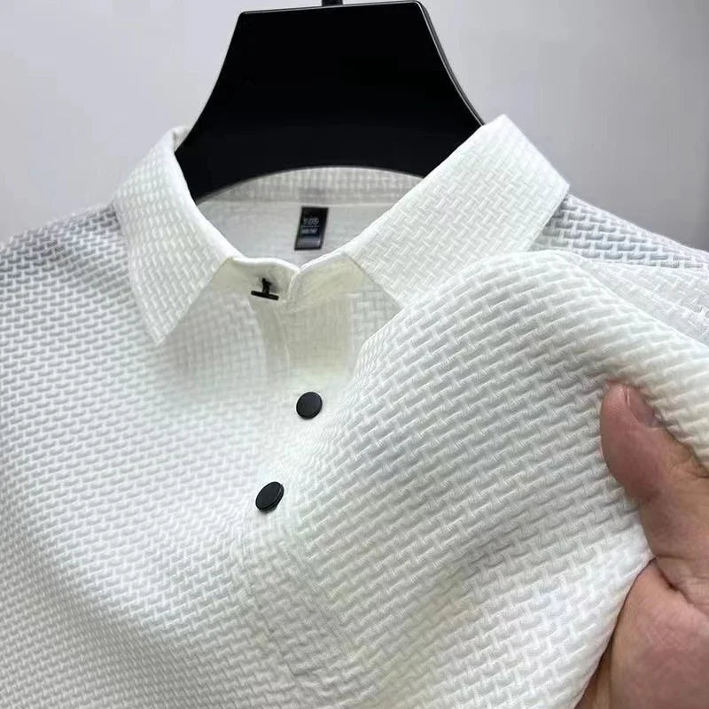 The Beaumont — Men's Textured Knit Polo Shirt
