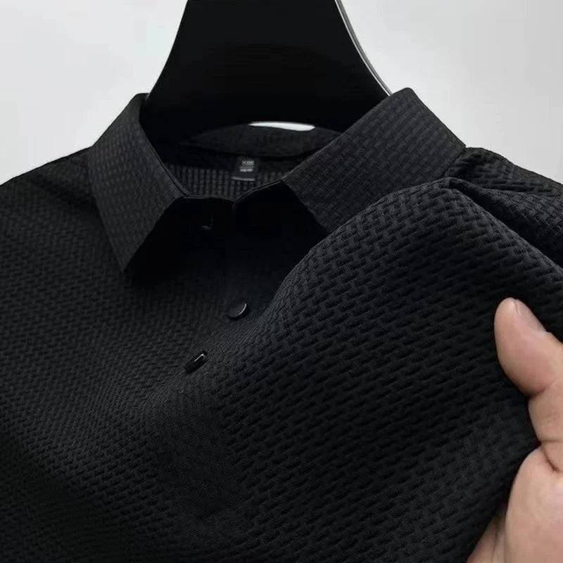The Beaumont — Men's Textured Knit Polo Shirt