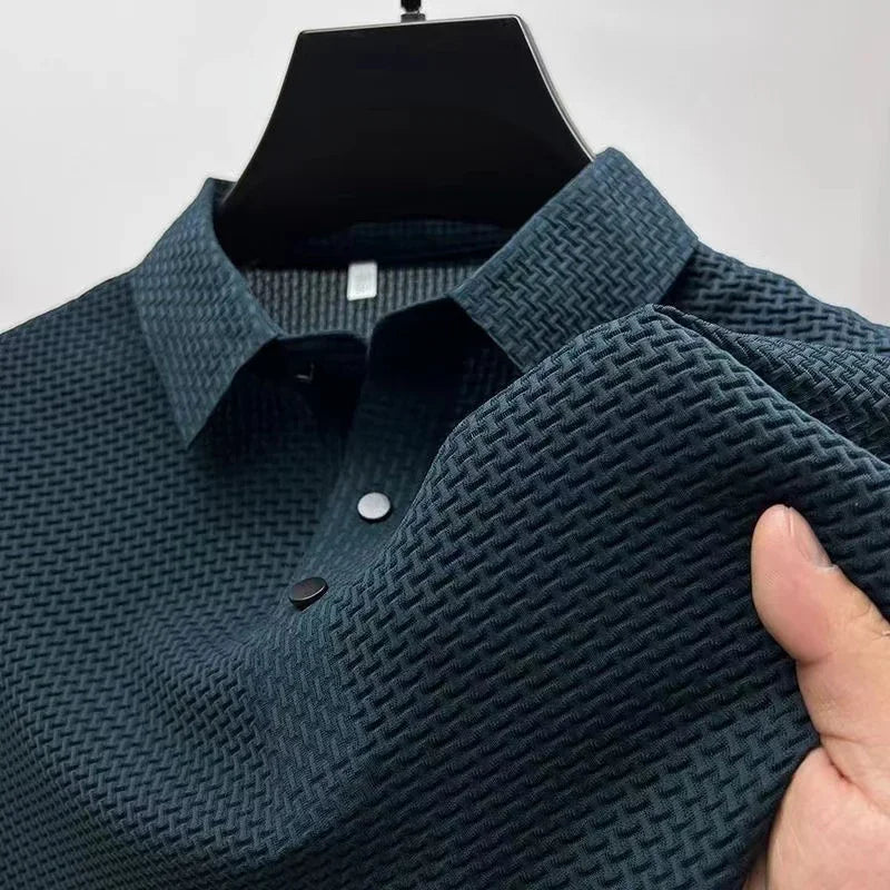 The Beaumont — Men's Textured Knit Polo Shirt