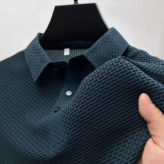 The Beaumont — Men's Textured Knit Polo Shirt