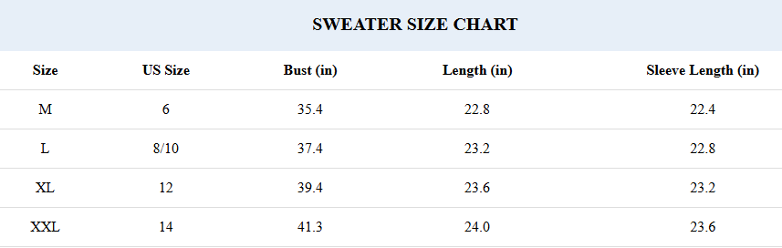 Brookmonts Women’s Merino Wool Sweater – Turtleneck Long Sleeve Knit Size Chart