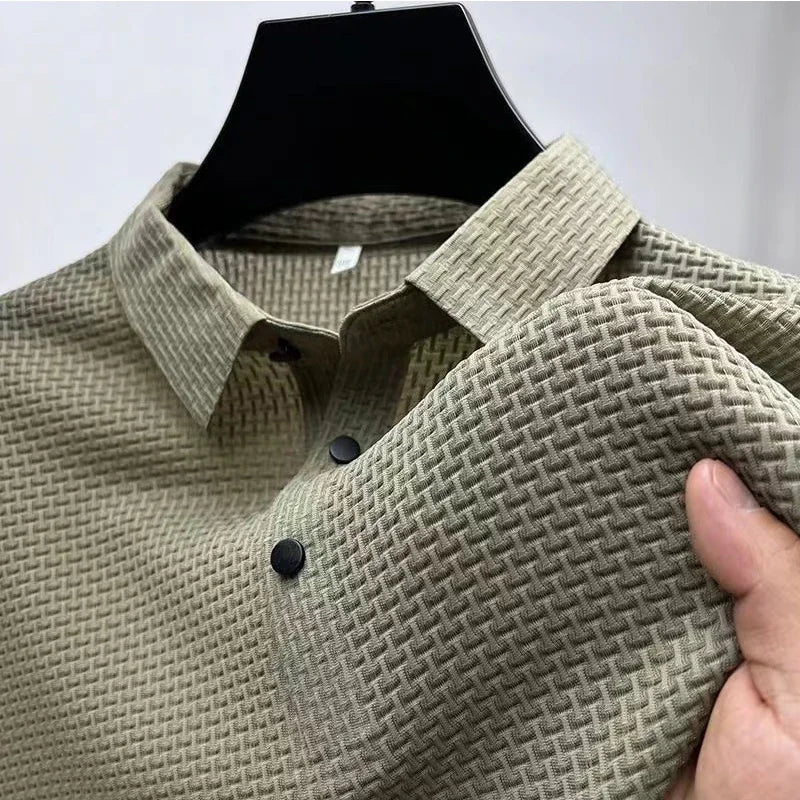 The Beaumont — Men's Textured Knit Polo Shirt