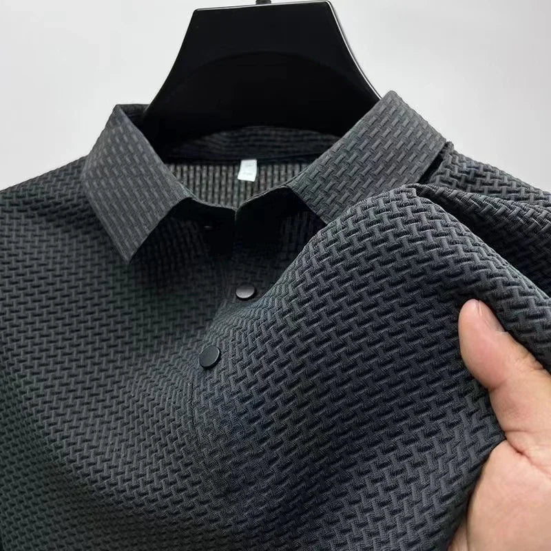 The Beaumont — Men's Textured Knit Polo Shirt