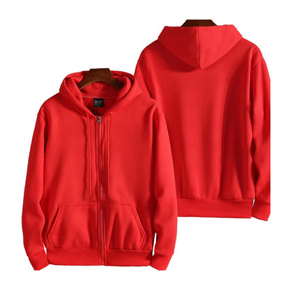 Unisex Zip-Up Hoodie – Casual Loose Fit Long Sleeve Sweatshirt