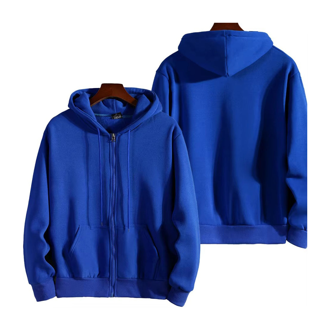 Unisex Zip-Up Hoodie – Casual Loose Fit Long Sleeve Sweatshirt