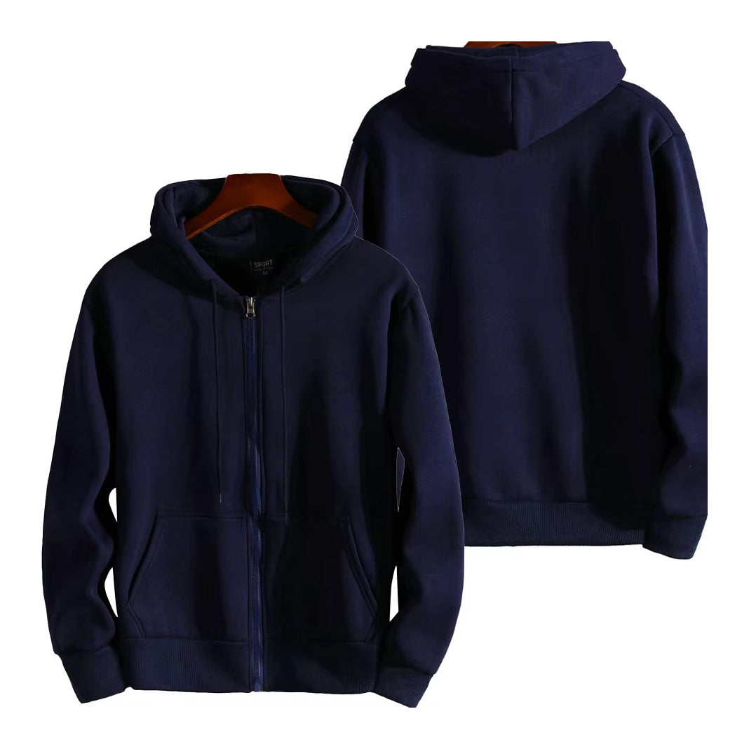 Unisex Zip-Up Hoodie – Casual Loose Fit Long Sleeve Sweatshirt