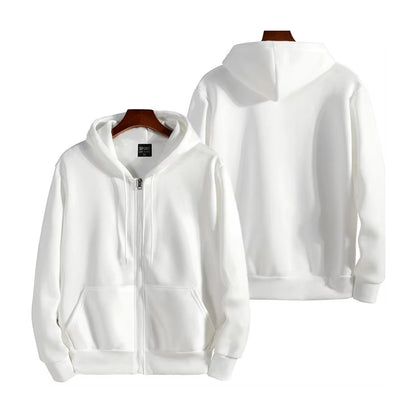 Unisex Zip-Up Hoodie – Casual Loose Fit Long Sleeve Sweatshirt