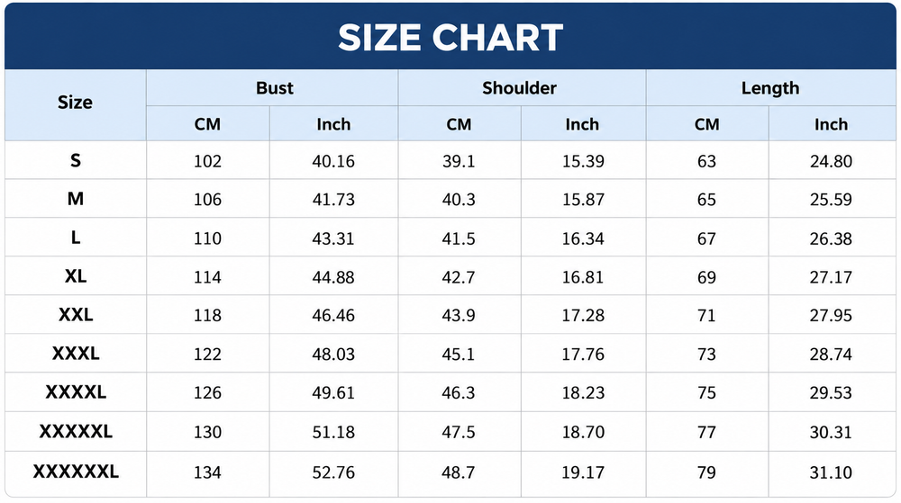 Brookmonts Unisex Heated Vest – 21-Zone Graphene USB Heating Winter Size Chart