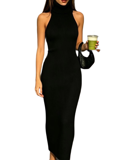 Brookmonts Women’s Backless Turtleneck Sweater – Slim Fit Knit Pullover