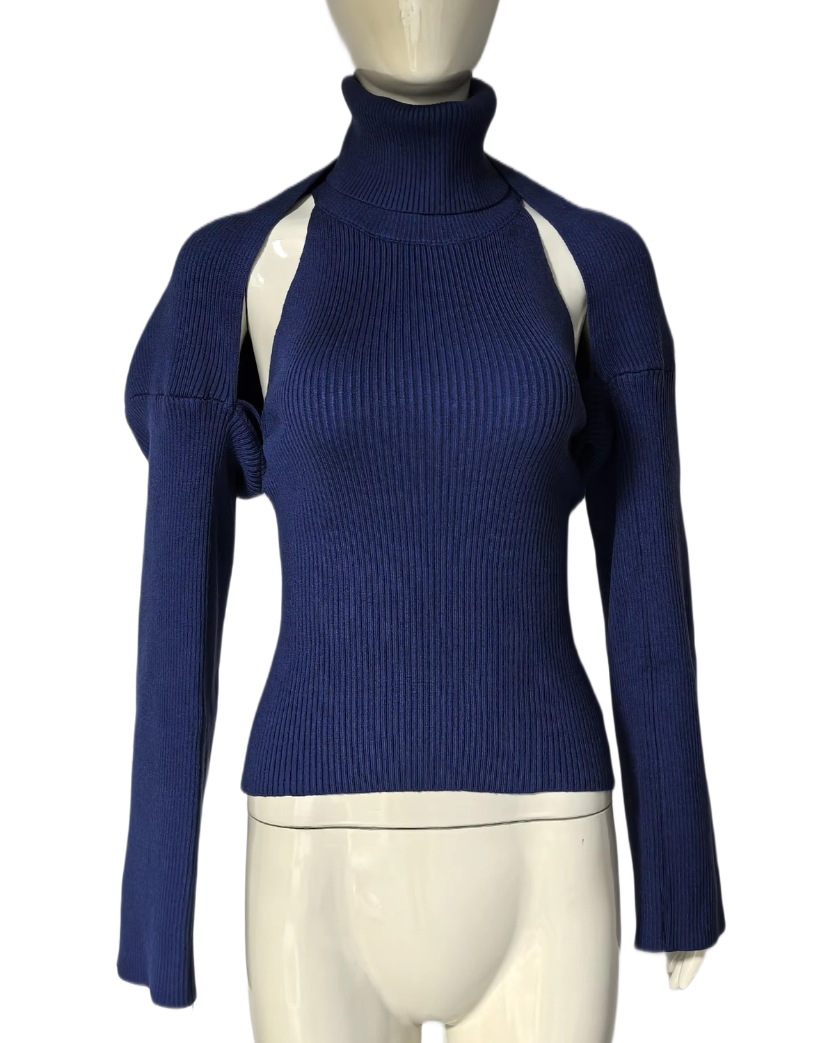 Brookmonts Women’s Backless Turtleneck Sweater – Slim Fit Knit Pullover