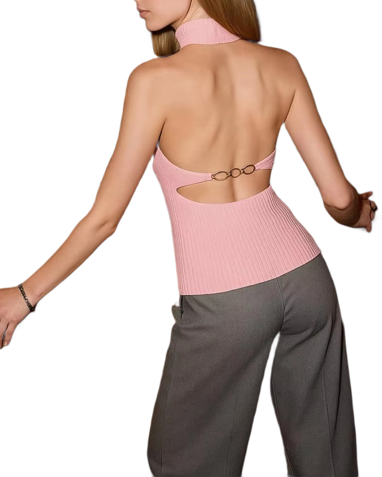 Brookmonts Women’s Backless Turtleneck Sweater – Slim Fit Knit Pullover