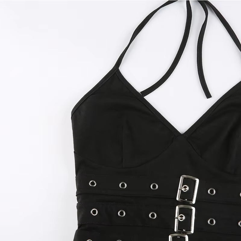 Brookmonts Women’s Crop Top – Backless Lace Up Stretch Camisole